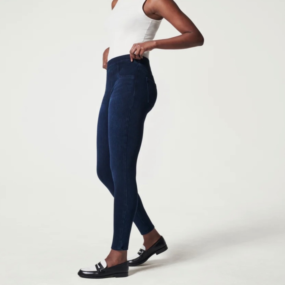 Spanx Jean-ish Ankle Leggings Womens Small Twilight Rinse Stretch Pull On